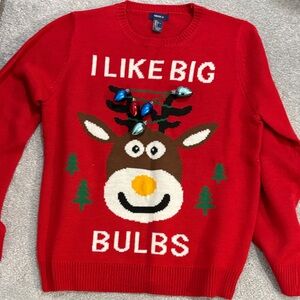 Forever 21 Red Reindeer Sweater with Festive Lights